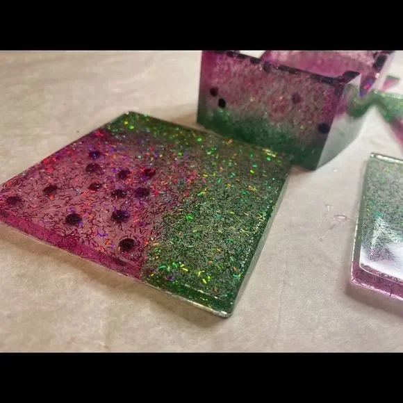 Handmade 😍🤗🍉 watermelon coaster set - Picture 3 of 10